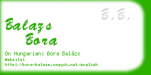 balazs bora business card